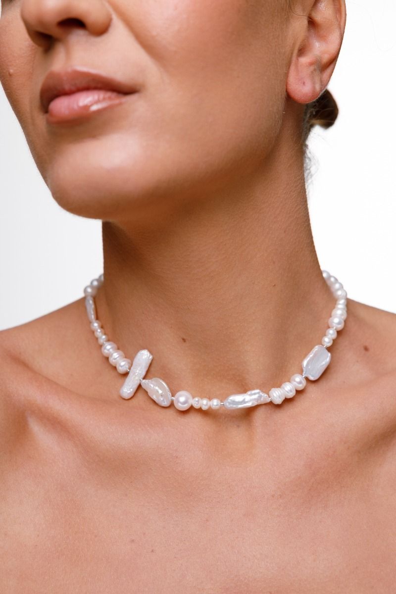 Pearl Choker — White Mix, Sterling Silver Pearl Choker — White Mix, Sterling Silver