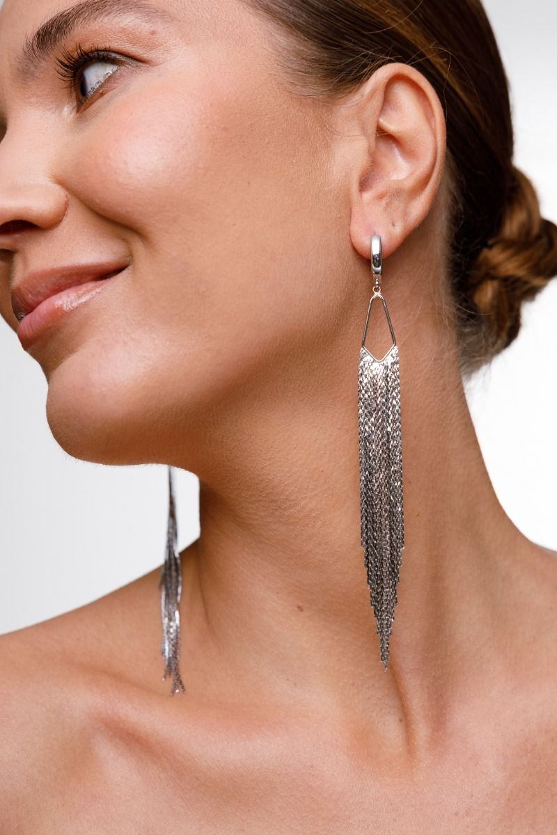 Tassel Earrings — Silver-Plated