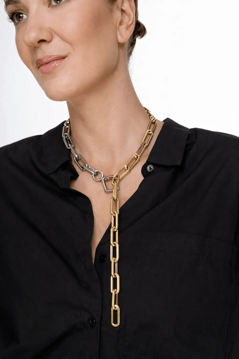 Italian Bicolor Chain — Rectangular Links