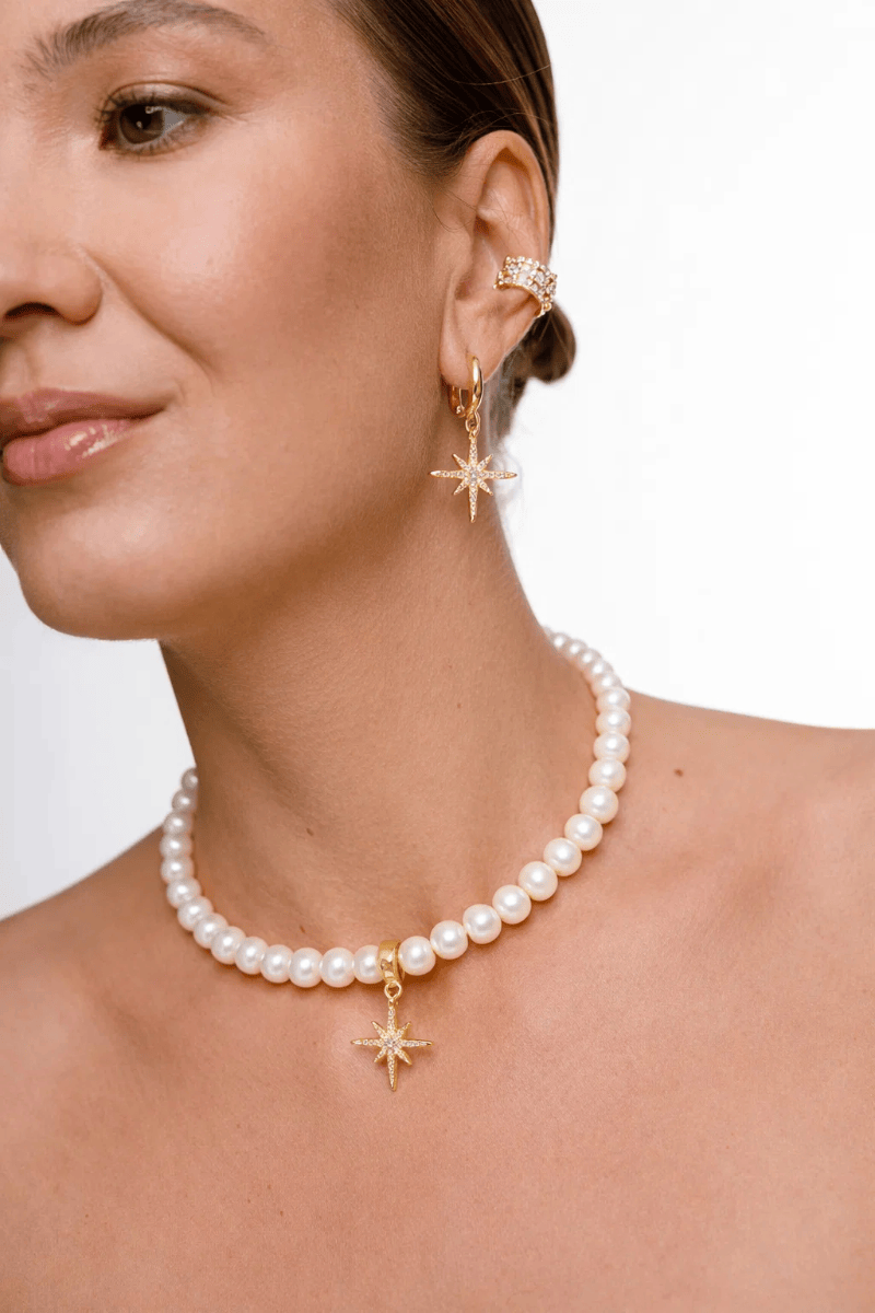Pearl Choker with Star — Gold-Plated