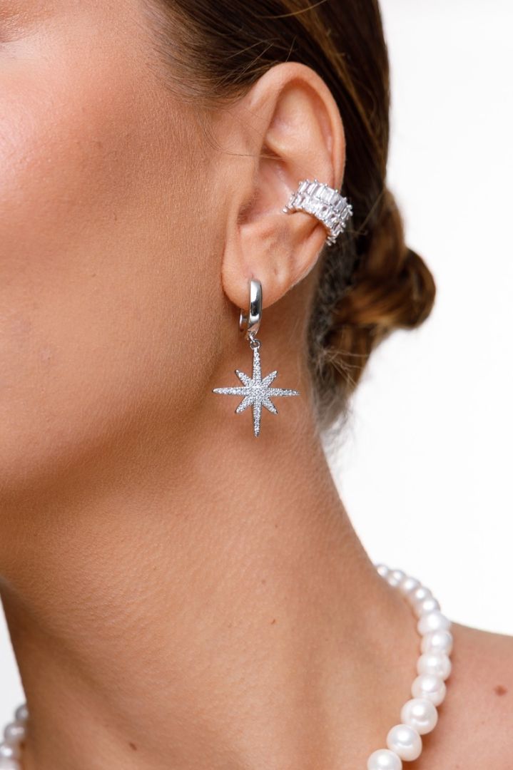 Сережки із зірками, посріблення