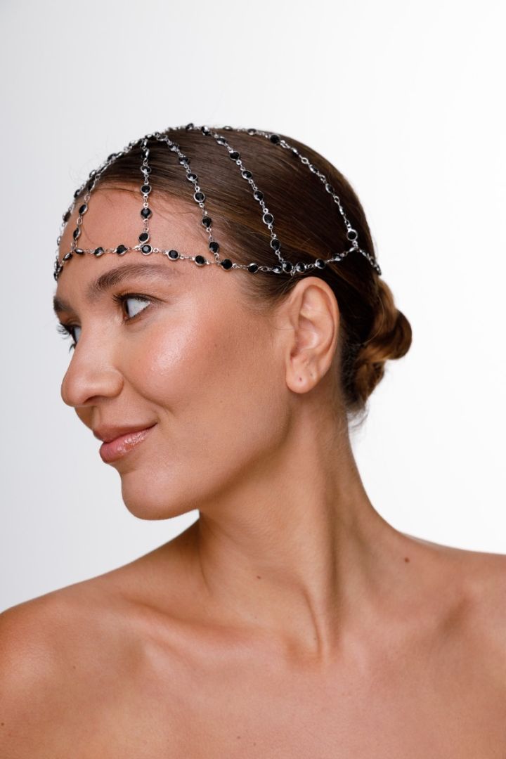 Тіка-шапочка з чорних кристалів, позолота