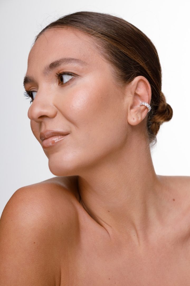 Каф доріжка з прозорих фіанітів, посріблення