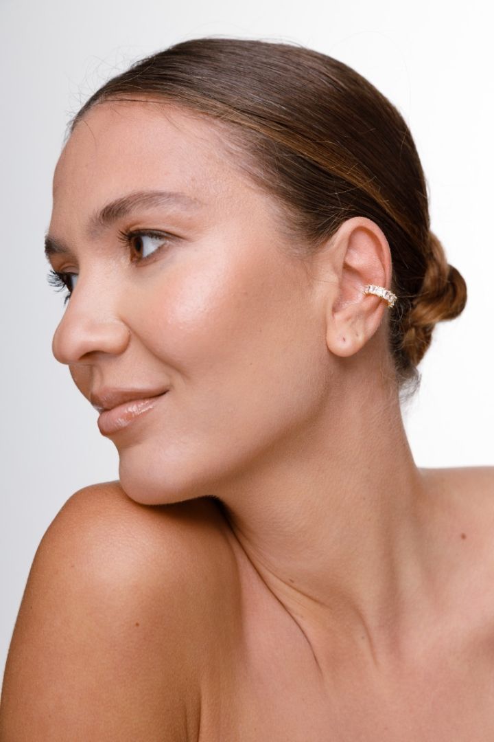 Каф доріжка з прозорих фіанітів, позолота