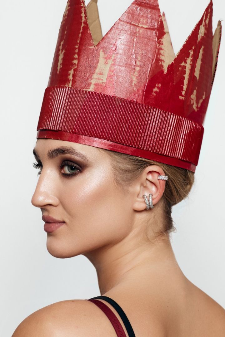 Кафф XL з білими цирконами