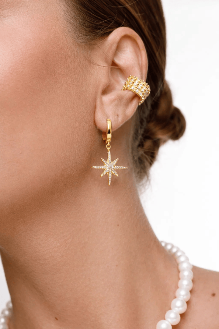 Сережки зі зіркою, позолота