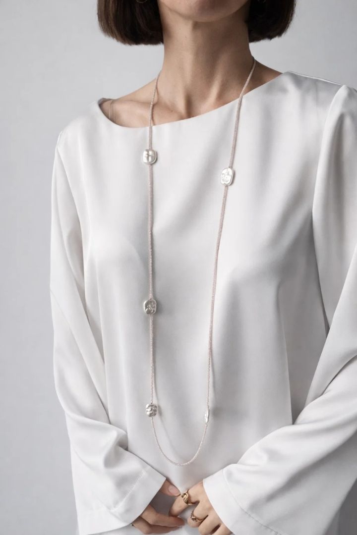 Сотуар з циркону рожевого кольору з натуральними перлинами