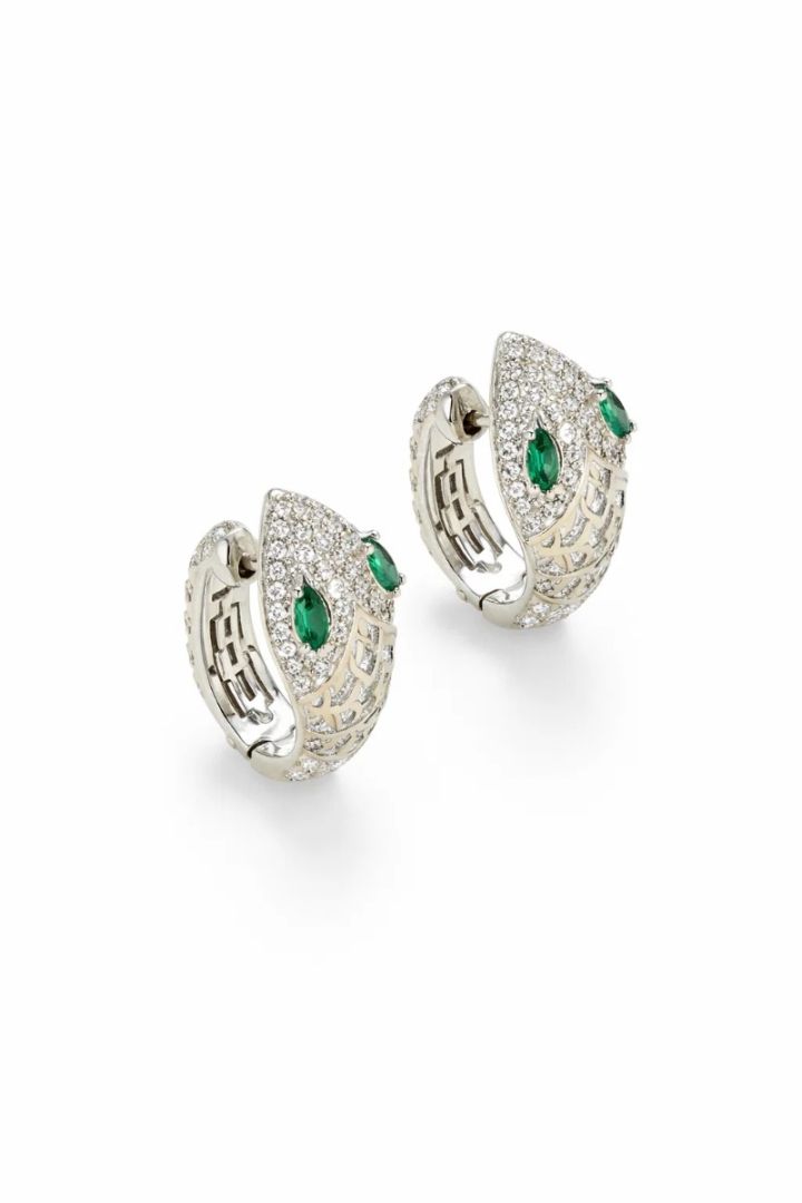 Pendientes-serpiente, baño de plata